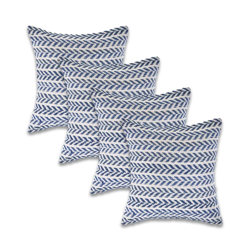 Sevita Beachside Chevron Natural Cotton Square 18"x18" Throw Pillow, Set of 2 or 4