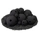 preview thumbnail 60 of 121, Ceramic Fire Balls for Indoor/ Outdoor Fire Pits or Fireplaces 23-Piece Mixed Set - Midnight Black, Hollow