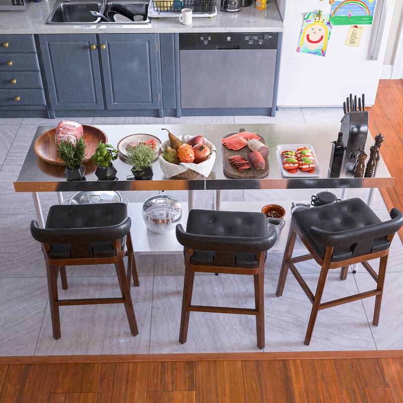 Profeeshaw Stainless Steel Work Table with Backsplash & Adjustable Shelf for Commercial Use - 48"L x 30"W x 37"H