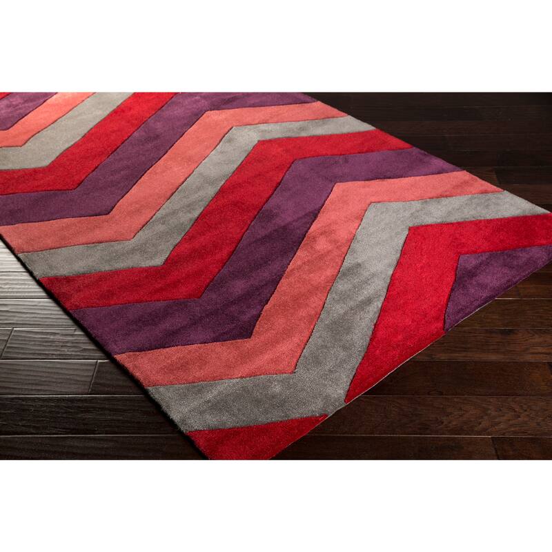 Hand-tufted Chevron Geometric Contemporary Area Rug