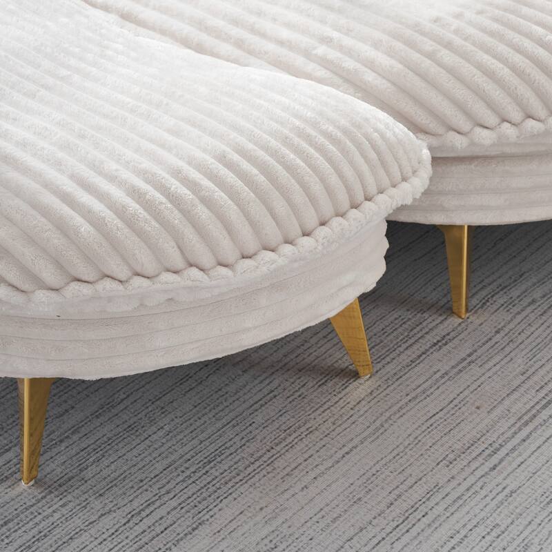 Comfortable Upholstered Armless Chair with Ottoman
