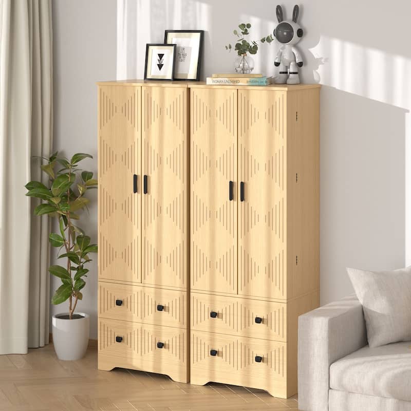 Gymojoy Farmhouse Pantry Cabinet with Drawer & Shelves, Kitchen Storage Cupboard for Dining Room, Living Room, Bathroom