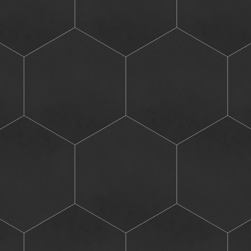 Merola Tile Apini Hex Matte Black 9-1/8" x 10-1/2" Porcelain Floor and Wall Tile