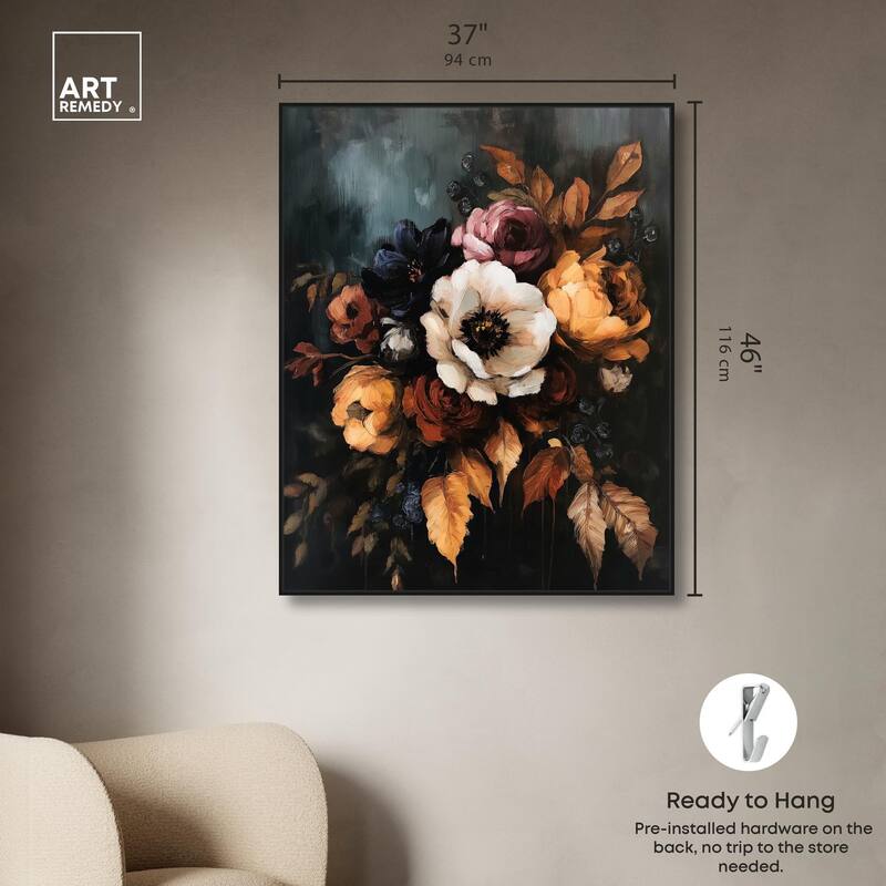 Dark Roses Beauty II Canvas by Art Remedy