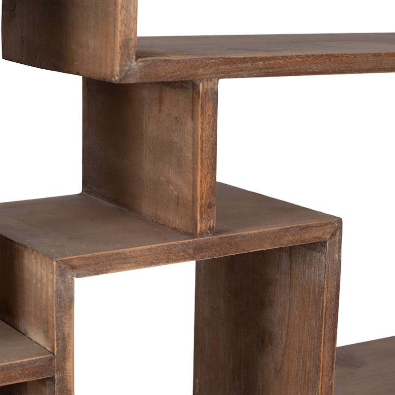 Sagebrook Home Wooden Geometric Wall Shelf