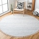 preview thumbnail 27 of 34, SAFAVIEH Handmade Kilim Bernd Wool Fringe Rug 7' Round - Ivory/Grey - Round