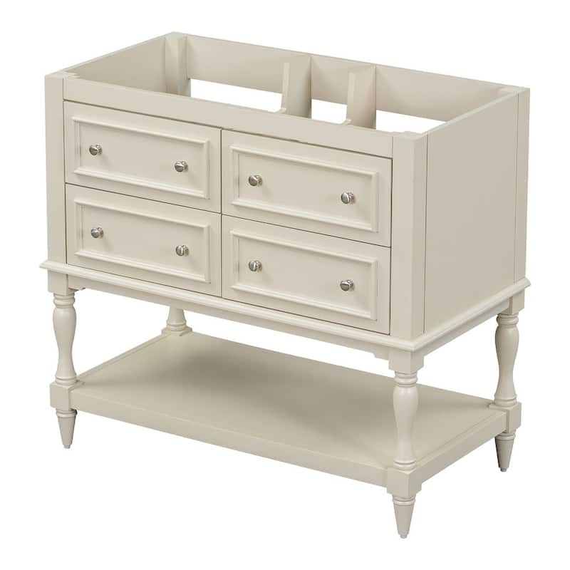 35'' Wall Mounted Bathroom Mirror Cabinet with Adjustable Shelves and Open Storage