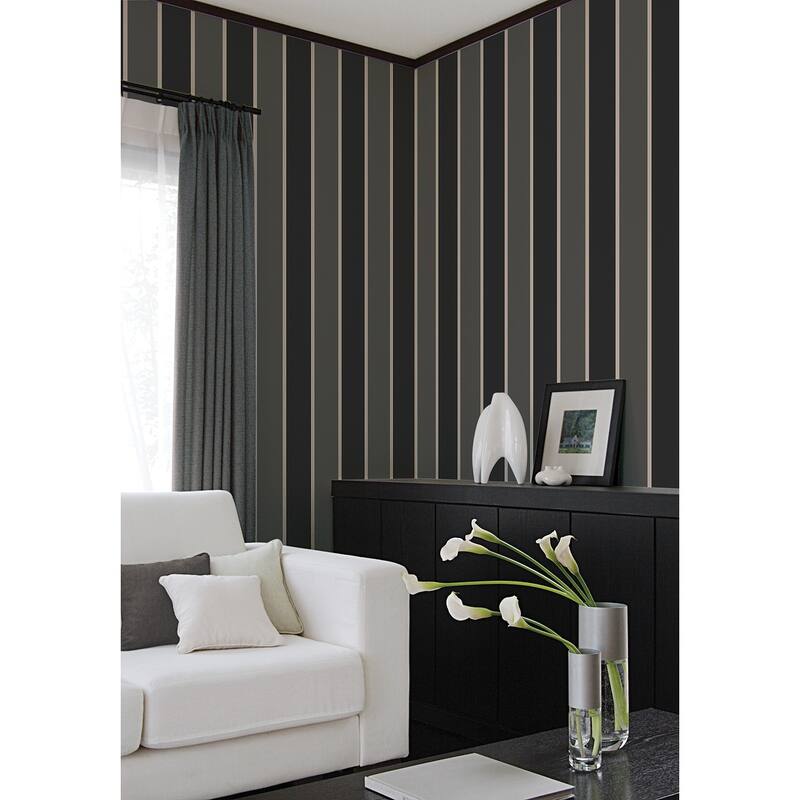 Galerie Wallcoverings Smart Stripes 2 Formal Stripe Vinyl on Non-Woven Matte Wallpaper Roll