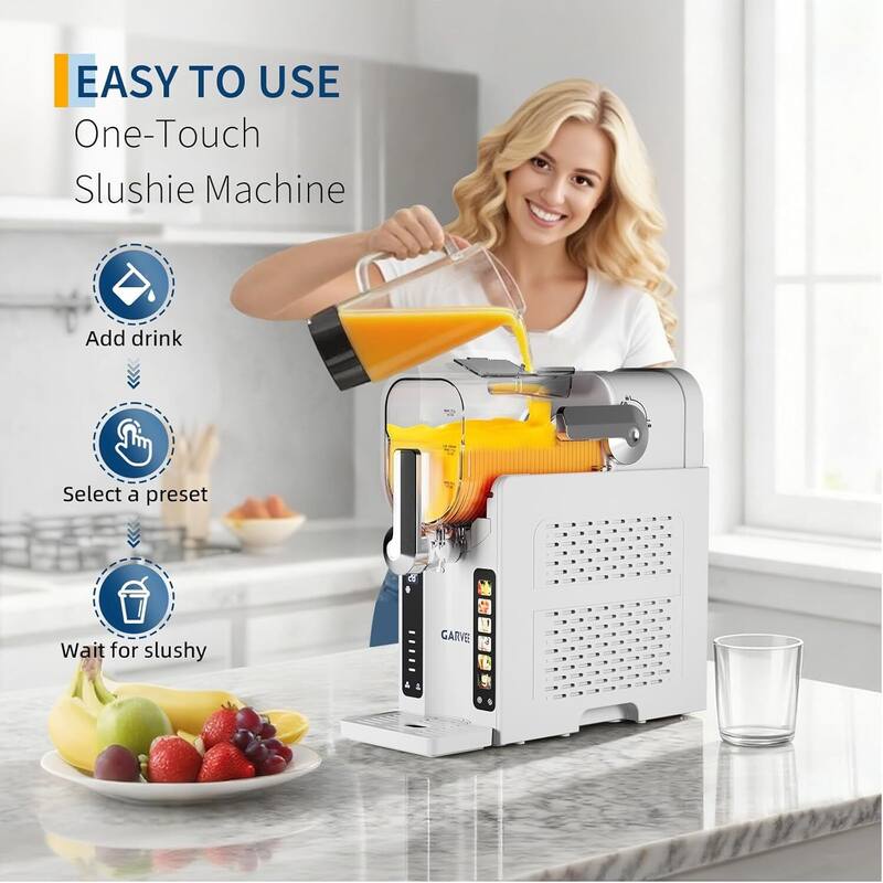 54oz Slushy Machine, Slushie Maker with 6 Preset Modes, LED Display for Home Party Use, White