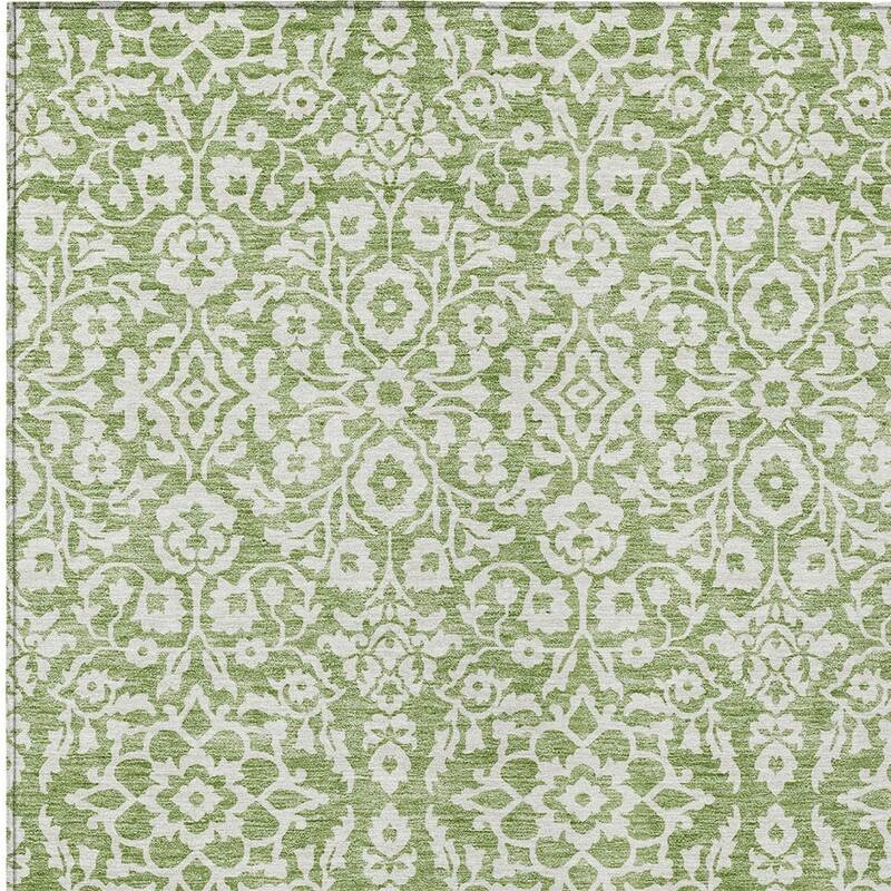 HomeRoots Damask Traditional Rectangle Outdoor Rug