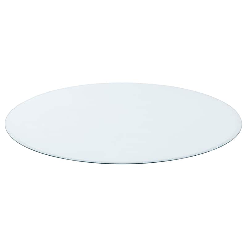 Round Casual Clear Tempered Glass Finish Top - Clear Glass - 48-inch (6mm)