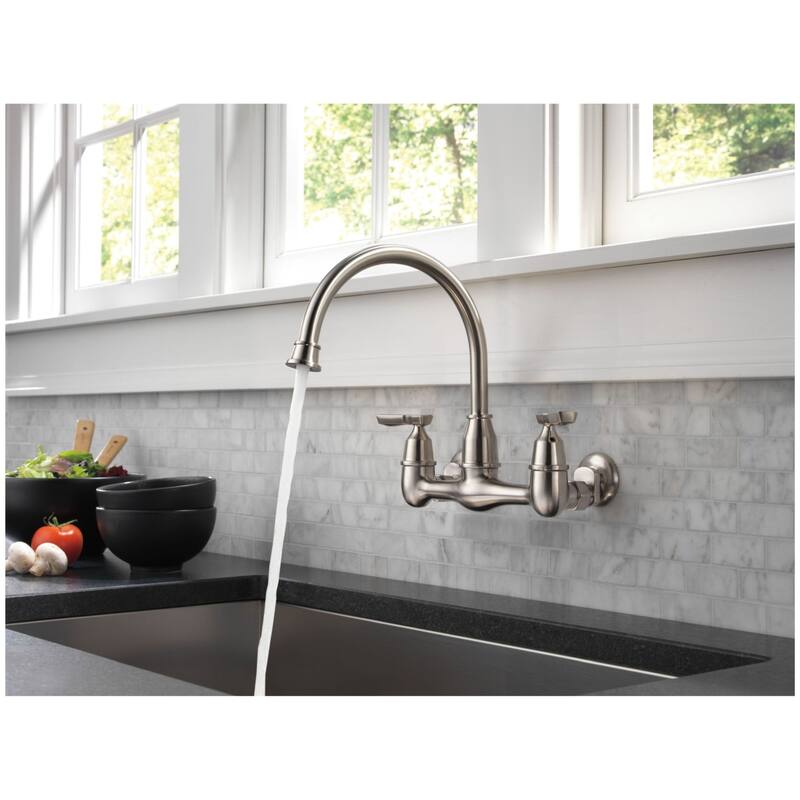 Delta 22722LF Corin 1.8 GPM Wall Mounted Widespread Bridge Kitchen