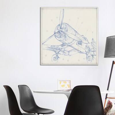 iCanvas "Airplane Mechanical Sketch II" by Ethan Harper Canvas Print