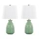 Option Sage Green Ceramic/White Linen Shade
