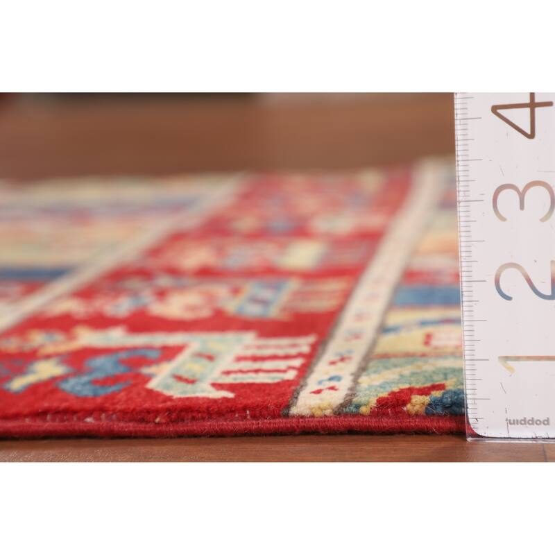 Animals Tribal Kazak Oriental Accent Rug Handmade Wool Carpet - 2'9" x 4'0"