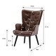 preview thumbnail 9 of 62, Fabric Upholstered Tufted Wingback Living Room Chair With Wooden Legs