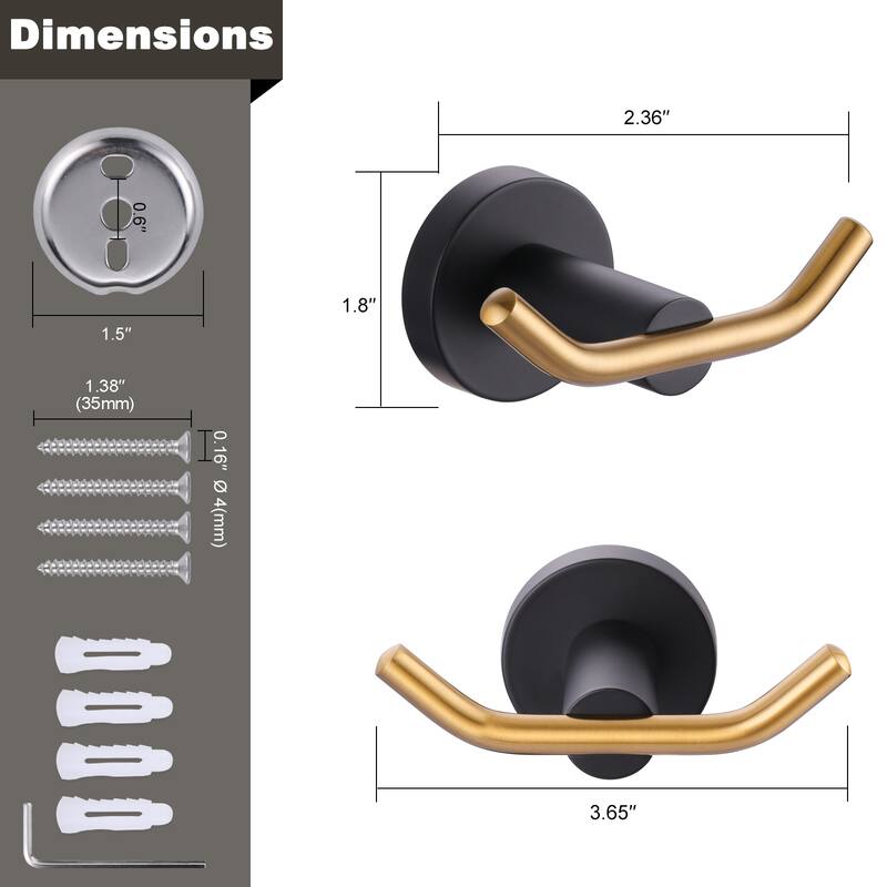 Knob-Hook Double Robe/Towel Hook in Brushed Nickel