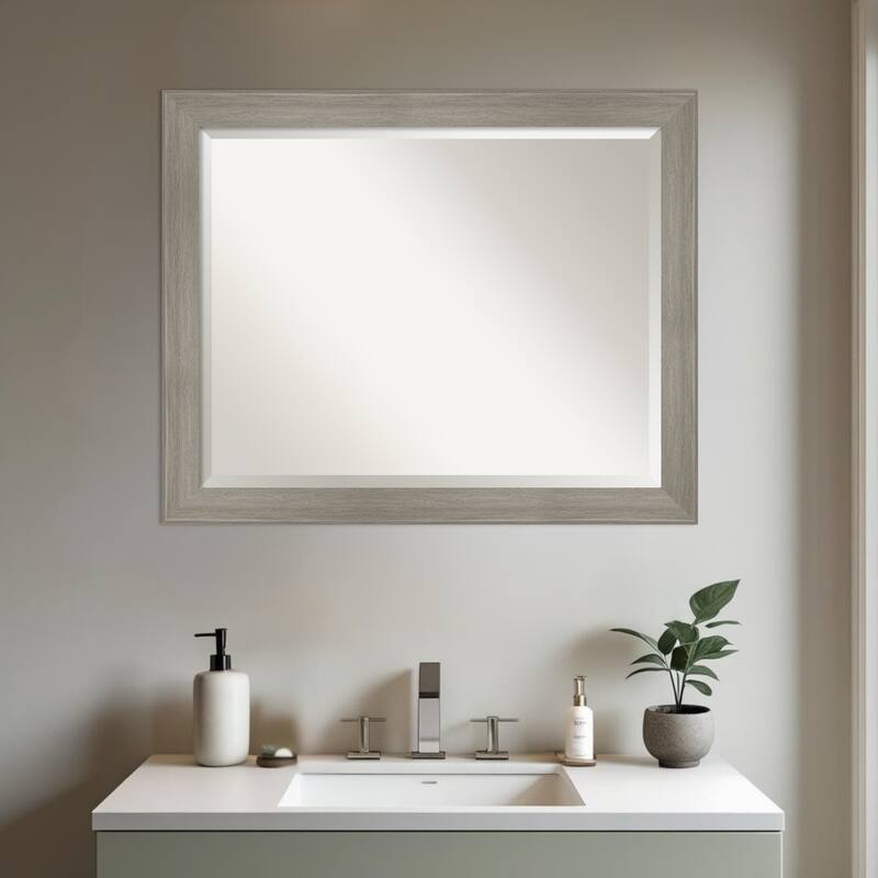 Grand Narrow Beveled Framed Bathroom Vanity Wall Mirror