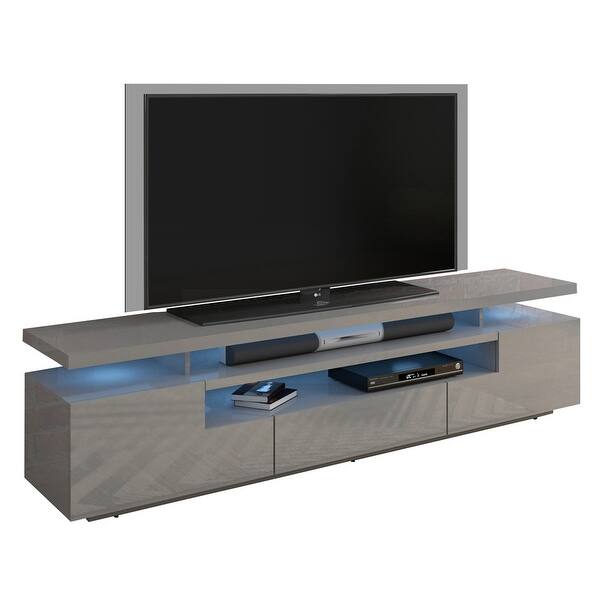 Strick Bolton Sparkes 77 Inch High Gloss Tv Stand With Led Lights Overstock 26283649 Im having a baby in a week and it was just too much of a hassle to take back apart and send back only reason i am keeping it.
