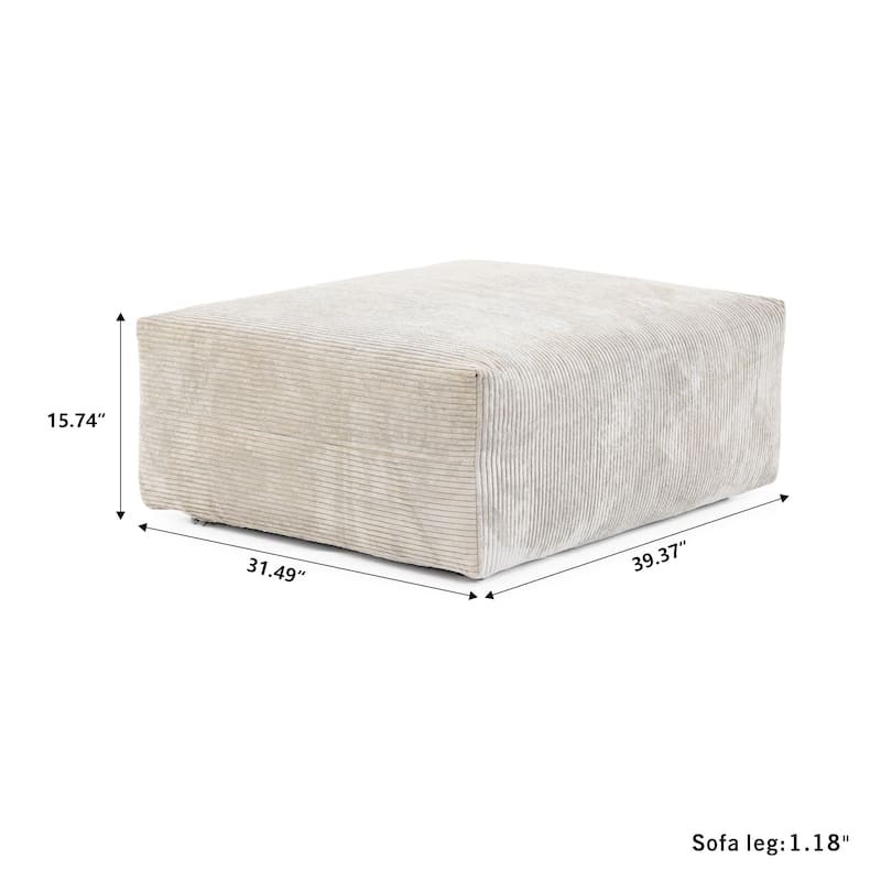 Modern Corduroy Upholstered Sofa, 4-seater, L-Shaped Sectional Sofa