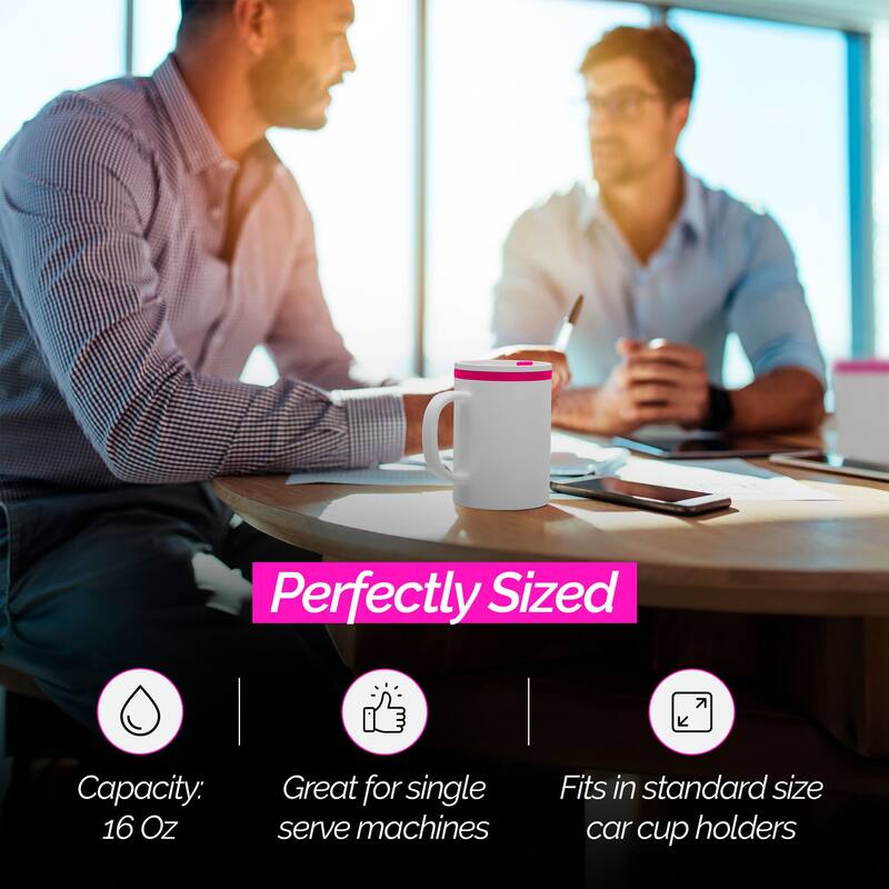 Copco Iconic Plastic Double Wall Insulated Desk Mug with Lid - 16 oz