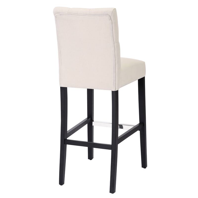 Carter 29" Button Tufted Bar Stool Black Finish