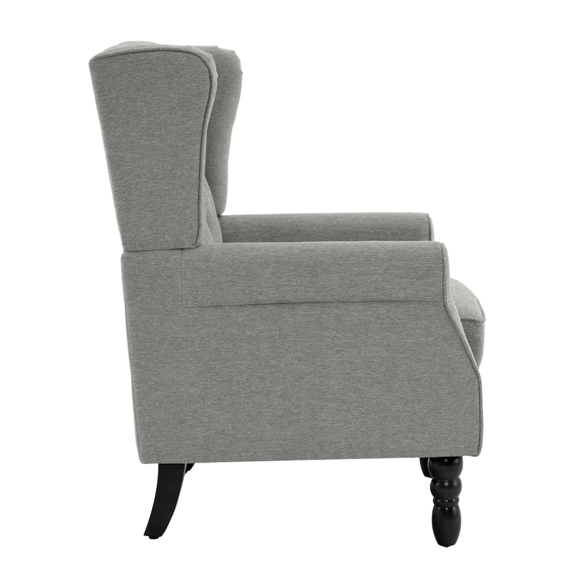 Button-Tufted Accent Chair Wingback Armchair - 38"H