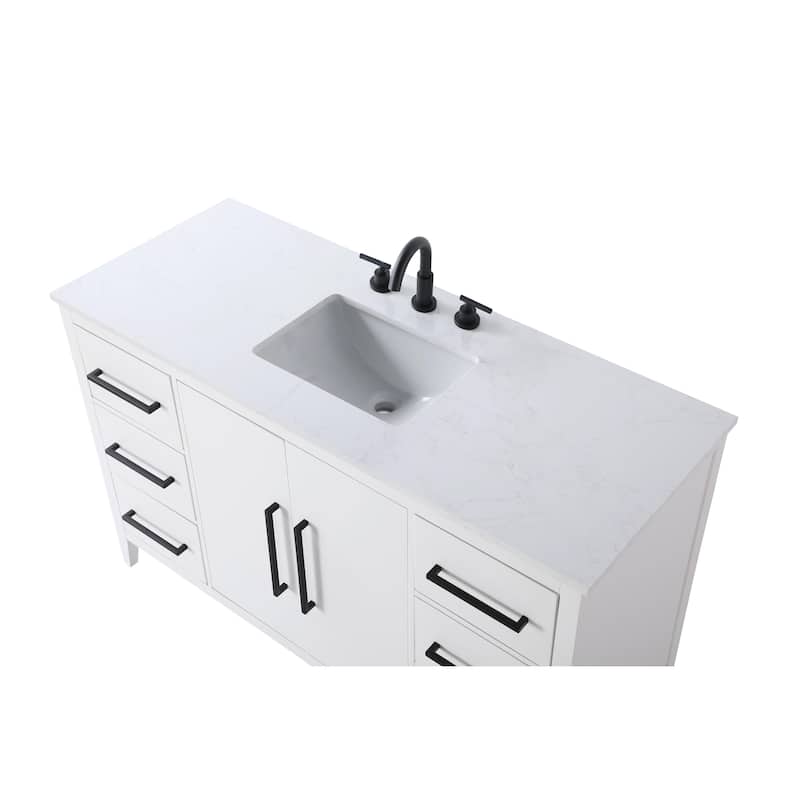 Elegant Lighting VF29354 Millie 54" Free Standing Single Basin Vanity