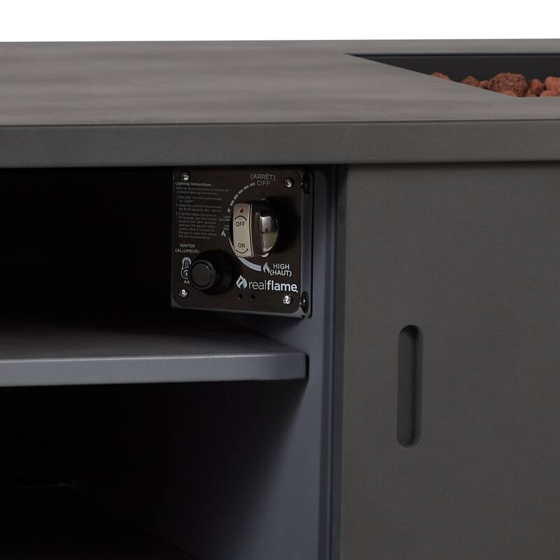Vance 60" LP Fire Table in Weathered Slate by Real Flame