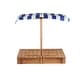 preview thumbnail 9 of 18, Kids Sandbox with Adjustable Cover, 46'' Wooden Sand Box with 2 Foldable Bench Seats, Outdoor Sandpit for Backyard Play