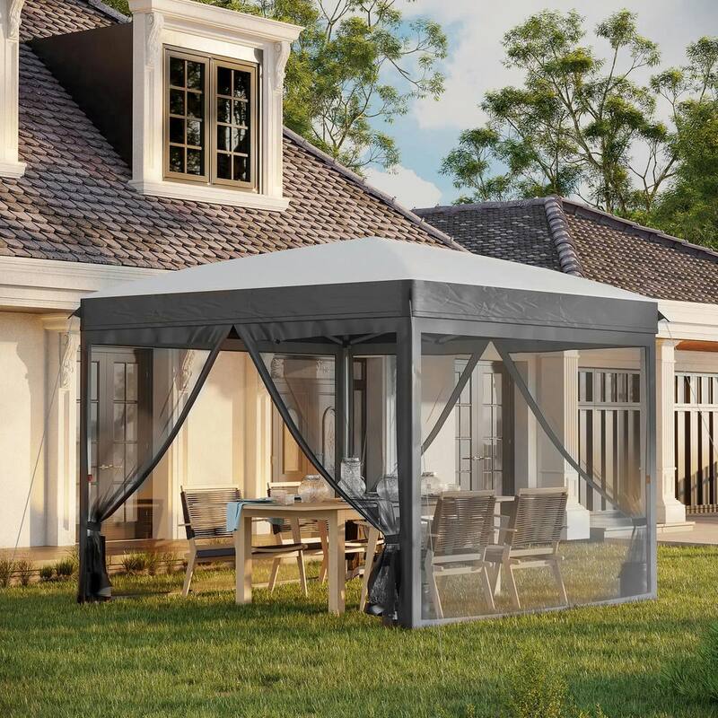 10x10 Pop Up Canopy Tent with Netting, Adjustable Height, Easy Setup