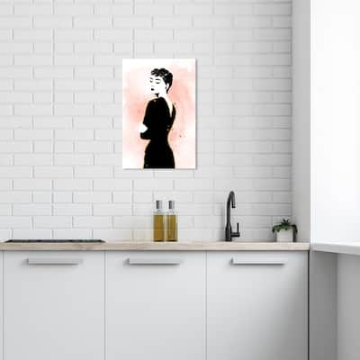 Wynwood Studio Fashion and Glam Iconic Silhouette Black and Light Pink Modern & Contemporary Wall Art Canvas Print