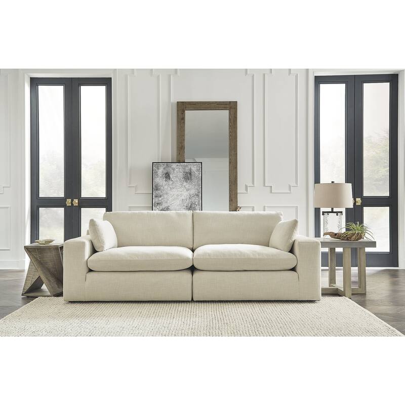 Signature Design by Ashley Elyza Beige 2-Piece Sectional Loveseat - 102" W x 42" D x 36" H