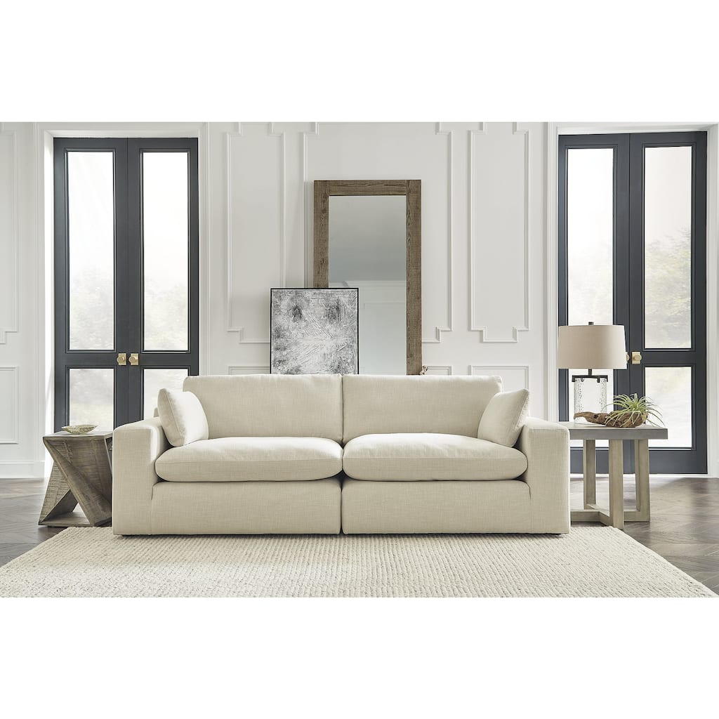 Signature Design by Ashley Elyza Beige 2-Piece Sectional Loveseat - 102" W x 42" D x 36" H