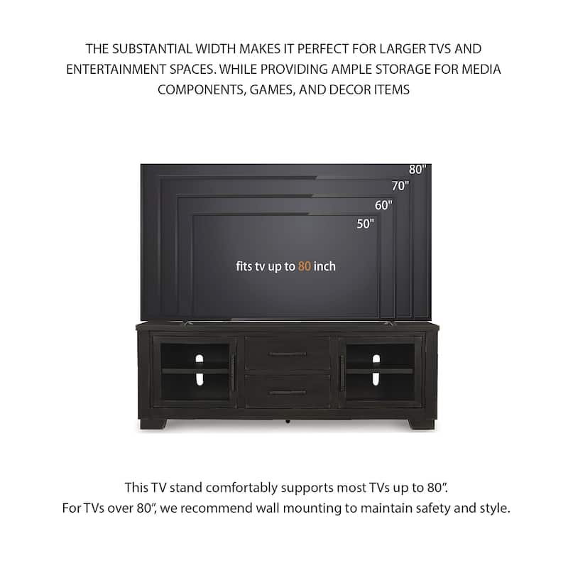 Signature Design by Ashley Galliden Black 80" TV Stand for TVs up to 92" - 79.5" W x 20" D x 28.13" H