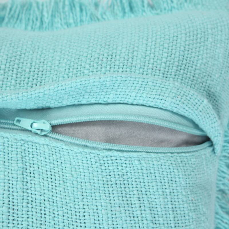 Hidalgo Solid Fringed Throw Pillow by Sevita