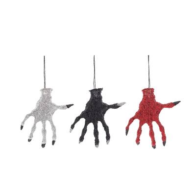 Vampire Claw Glitter Ornament, Set of 3 - Set of 3