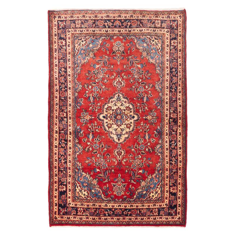 ECARPETGALLERY Hand-knotted Andelz Red Wool Rug - 4'6 x 7'2