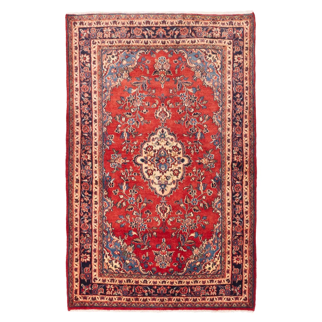 ECARPETGALLERY Hand-knotted Andelz Red Wool Rug - 4'6 x 7'2