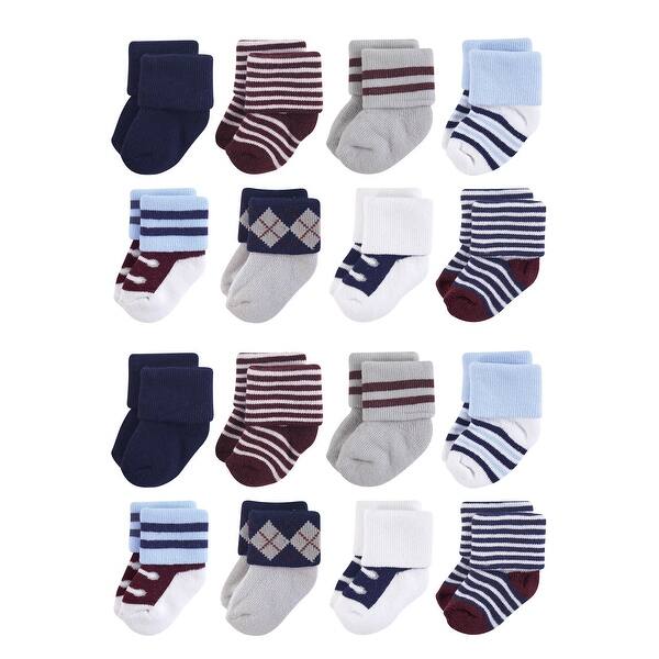 slide 1 of 1, Little Treasure Cotton Rich Terry Socks 16-Pack, Genius 0-6 Months - Genius