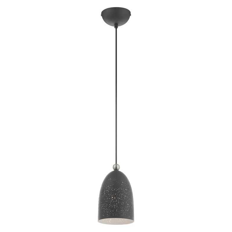 Livex Lighting 1 Light Scandinavian Gray Mini Pendant, 49107-76 - 5.5" Dia x 12" - 80" Adj. H