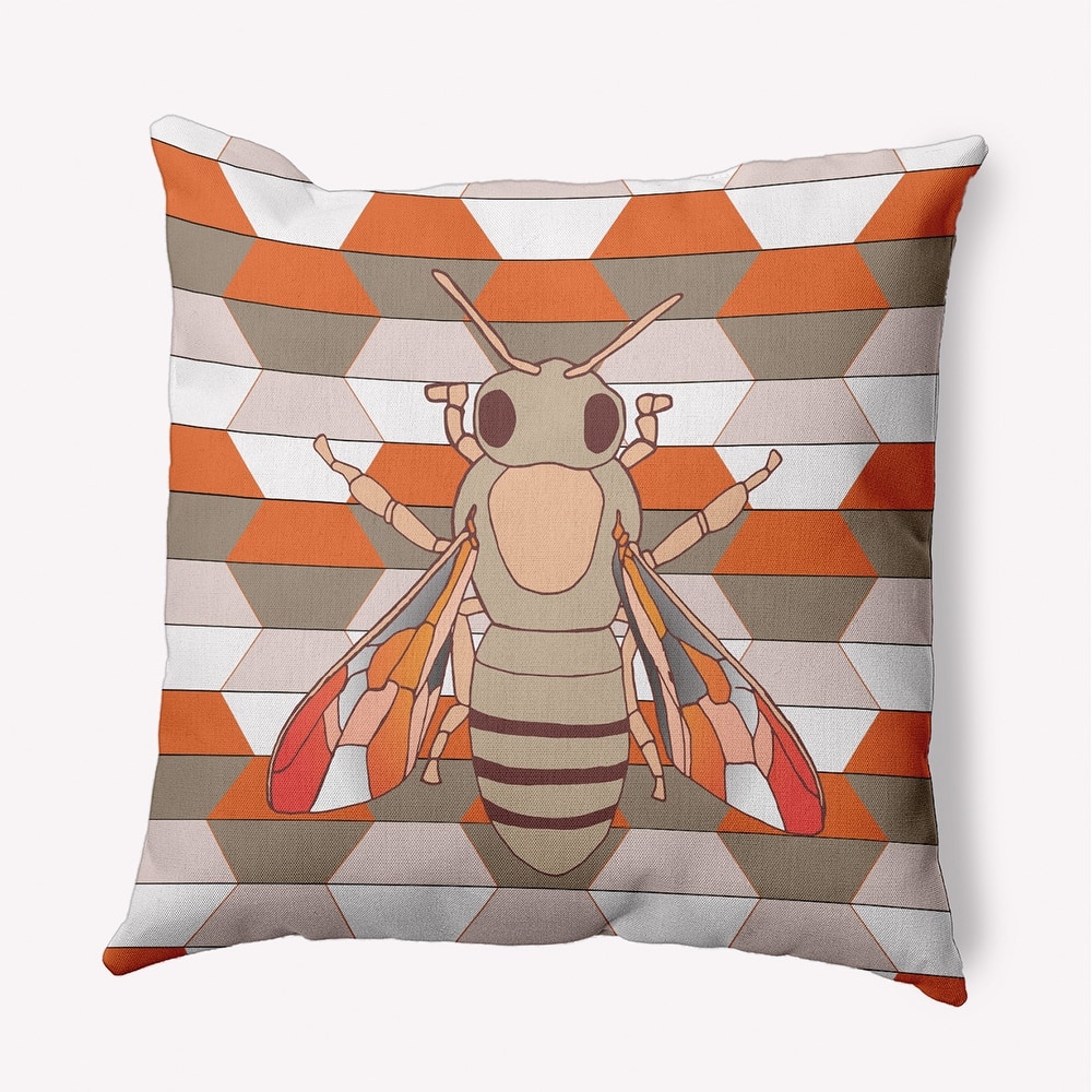 Bee and Comb Indoor/Outdoor Throw Pillow