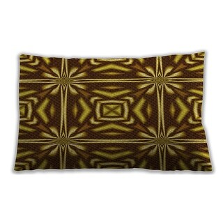 Ahgly Company Patterned Indoor Outdoor Orange Gold Lumbar Throw Pillow