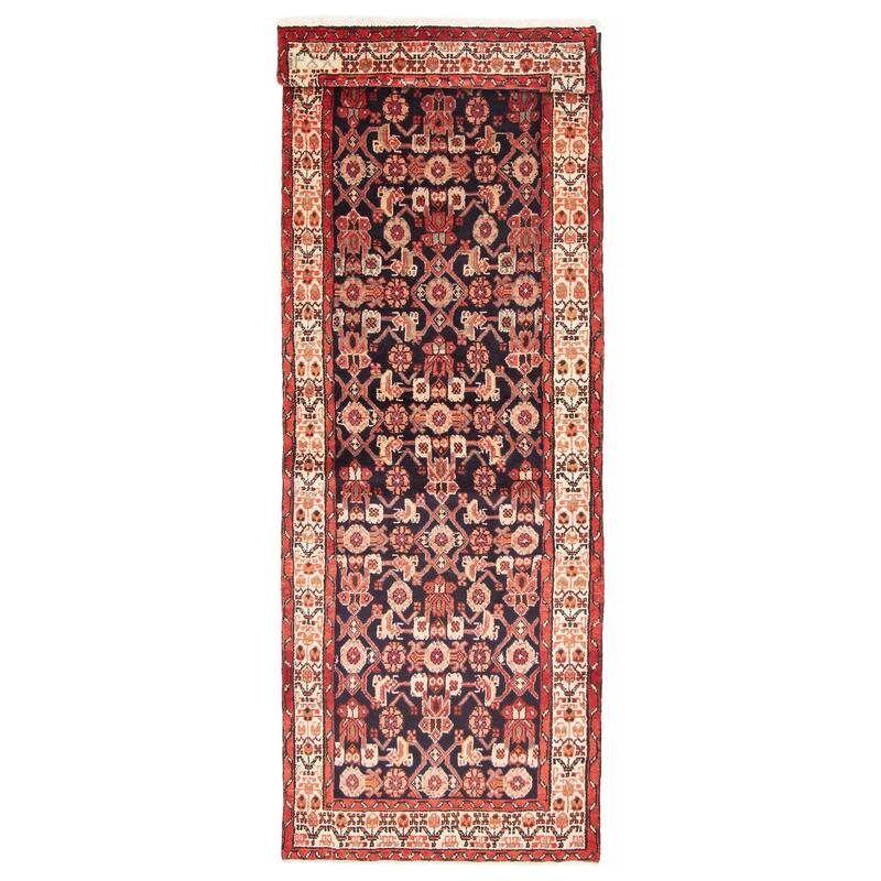 ECARPETGALLERY Hand-knotted Andelz Navy Wool Rug - 3'4 x 9'6 - Dark Navy - 3'4 x 9'6