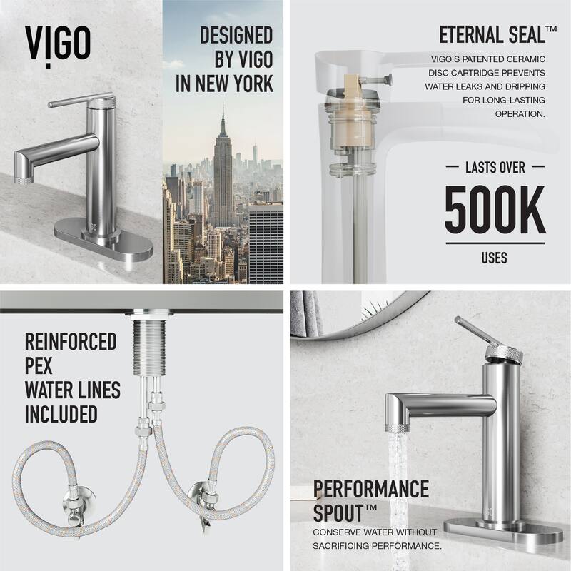 VIGO Sterling 7" H Single Handle Single Hole Bathroom Faucet