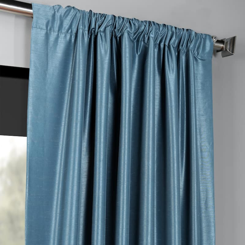 Exclusive Fabrics Blackout Textured Faux Dupioni Silk Curtains (1 Panel) - Luxurious Elegance and Superior Light Control