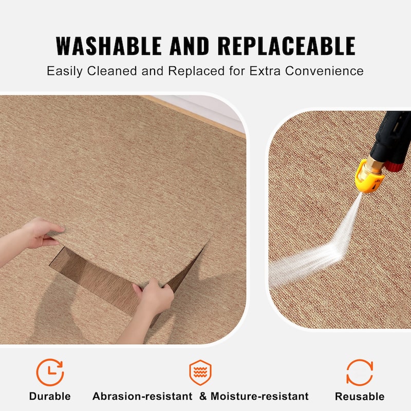 Carpet Tiles Reusable, 20"x 20" Carpet Squares With Padding Attached, Soft Padded Carpet Tiles, Easy Install DIY for Bedroom