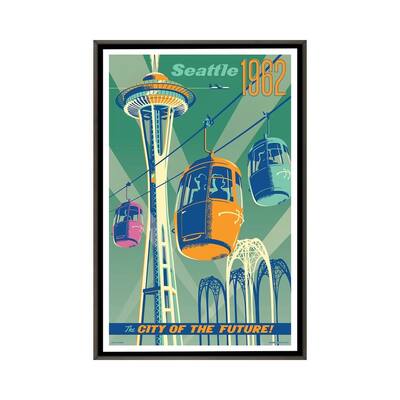 iCanvas "Seattle 1962 Travel Poster" by Jim Zahniser Framed