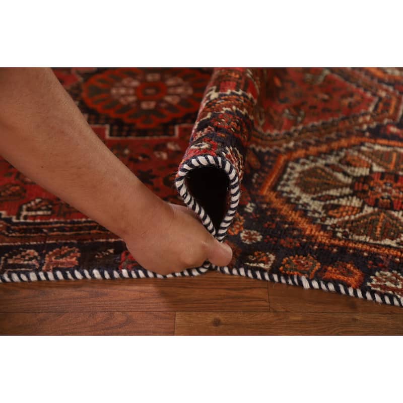 Tribal Geometric Shiraz Persian Vintage Area Rug Handmade Wool Carpet - 3'0"x 5'7"