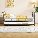 preview thumbnail 12 of 40, Metal Daybed with Trundle Bed and Curved Handle Black - Full